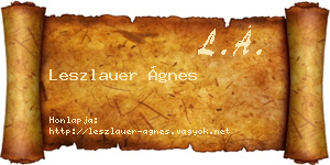 Leszlauer Ágnes névjegykártya