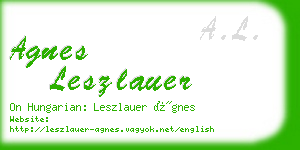 agnes leszlauer business card